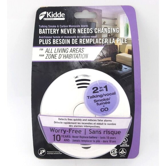 Kidde Talking Smoke and Carbon Monoxide Alarm Model P3010CU-10 Years-Worry Free - Picture 1 of 4